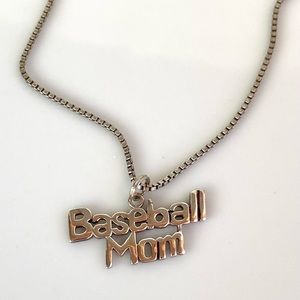 Vintage 925 “Baseball Mom” Pendant & Box Chain